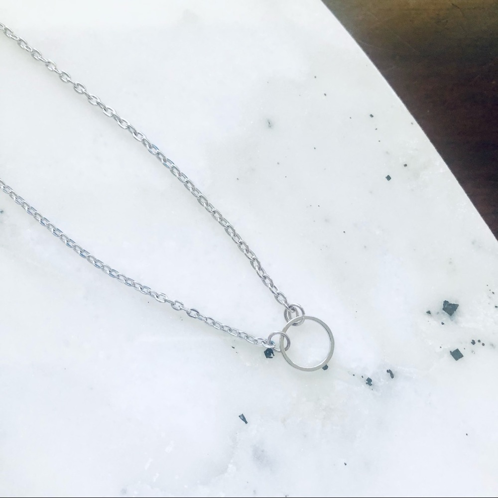Delicate Silver Circle Necklace